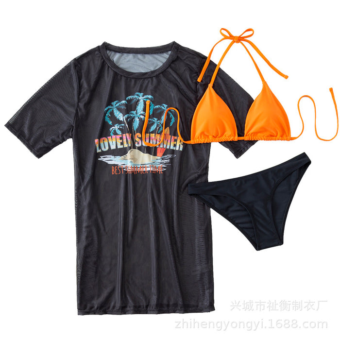 Polyester Bikini Bikini Sports al por mayor set de tres piezas JDC-SW-Zhiheng007