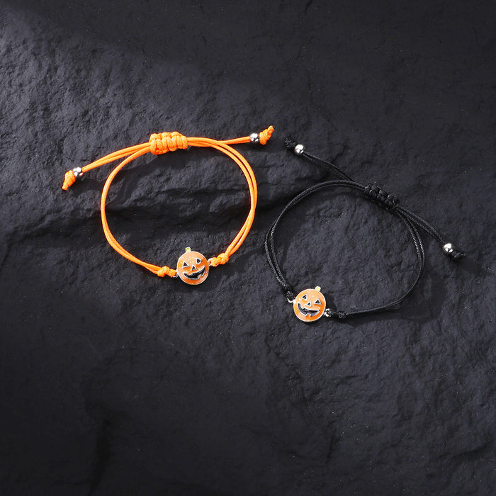 Wholesale Bracelet Alloy Enamel Halloween Ghost Face Pumpkin Bracelet Set MOQ≥2 JDC-BT-HanP007