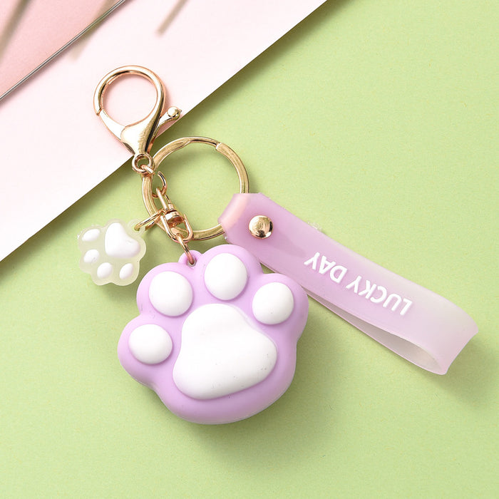 Wholesale Keychains PVC Cartoon Creative Cat Claw Cute MOQ≥2 JDC-KC-KeQ001