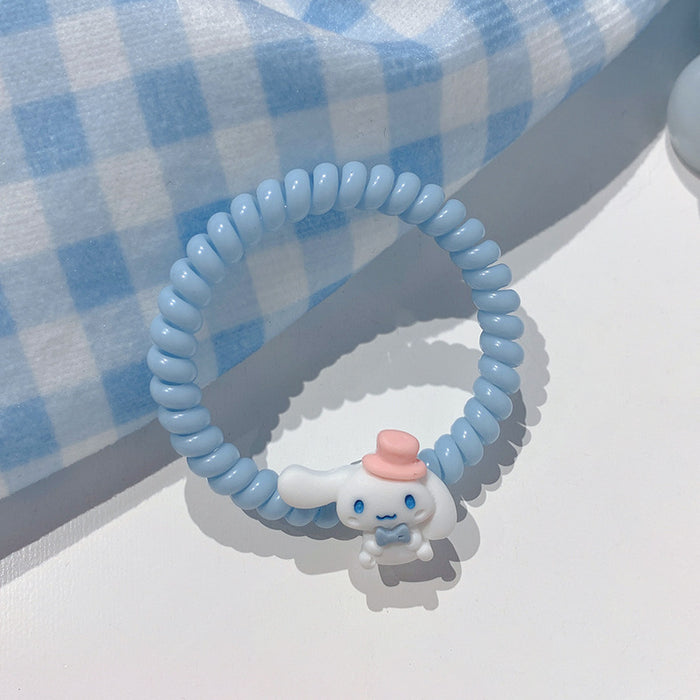 Wholesale Hair Scrunchies Plastic Phone Cord Cute Cartoon (M) JDC-HS-DILAN002