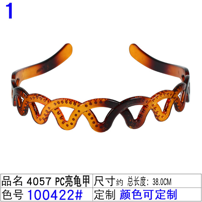 Wholesale retro trend headband temperament bright black with tooth spray paint JDC-HD-Liuyi001