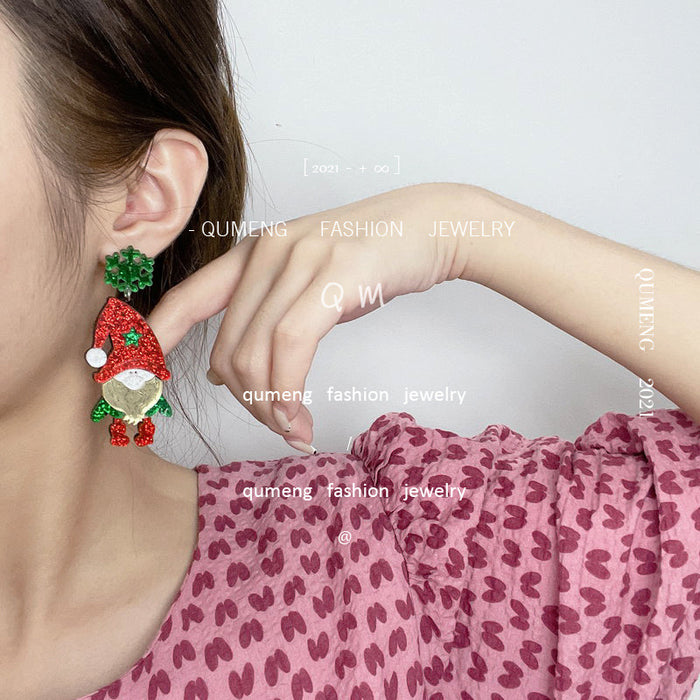 Wholesale Earrings Acrylic Christmas Santa Claus JDC-ES-MOSHU053