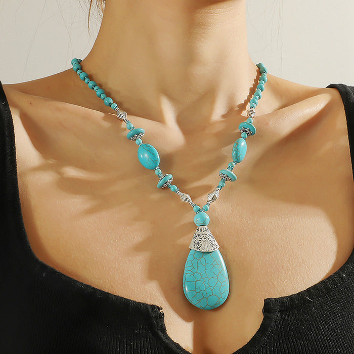 Wholesale Necklaces Alloy Turquoise Bohemian Ethnic JDC-NE-ManY013