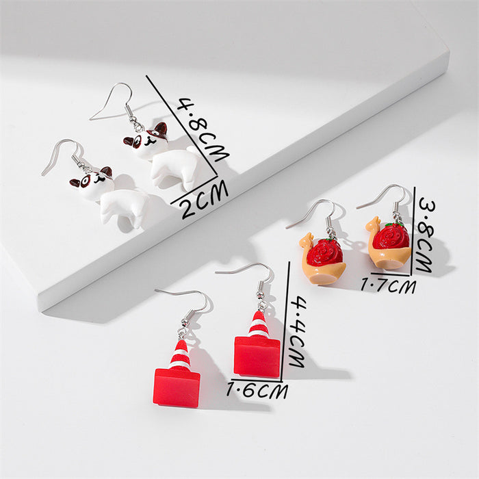 Wholesale Earrings Acrylic Cute Puppy Snails JDC-ES-GuTe011
