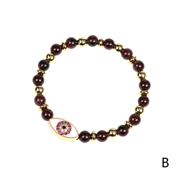 Wholesale Bracelet Copper Devil's Eye Black Onyx Stone JDC-BT-TianY007