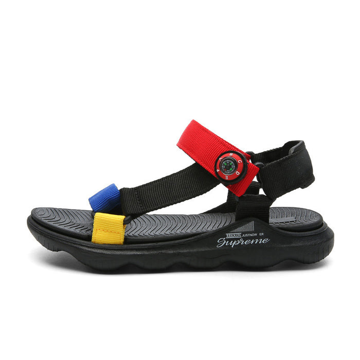 Wholesale Candy Color Kids Sandals Boys Woven Beach Shoes JDC-SD-MN003