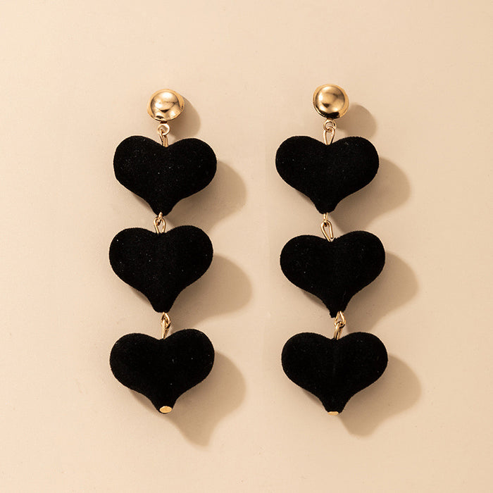 Wholesale Alloy Plush Heart Earrings MOQ≥2 JDC-ES-lingg009