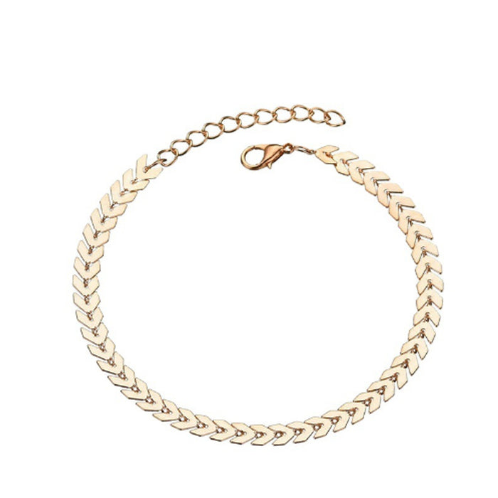 Jewelry WholesaleWholesale personalized fishbone copper anklets JDC-AS-YeB006 anklets 烨贝 %variant_option1% %variant_option2% %variant_option3%  Factory Price JoyasDeChina Joyas De China