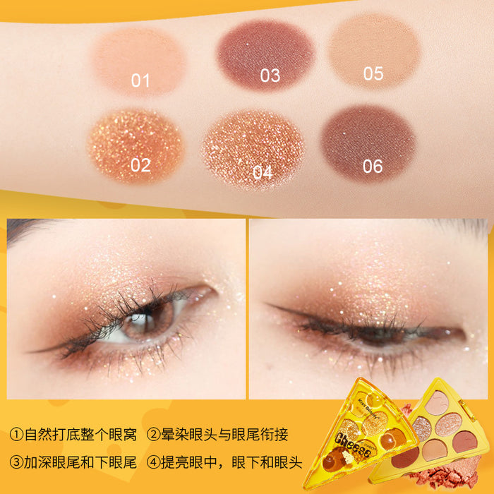 Wholesale Cheese Cheese Six Color Eyeshadow Palette Long Lasting MOQ≥3 JDC-EY-YJi001