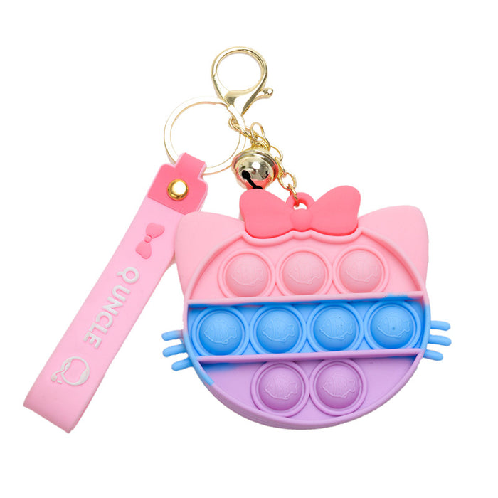 Wholesale Bubble Press Silicone Keychain Children's School Bag Ornament MOQ≥3 JDC-KC-LZheng001