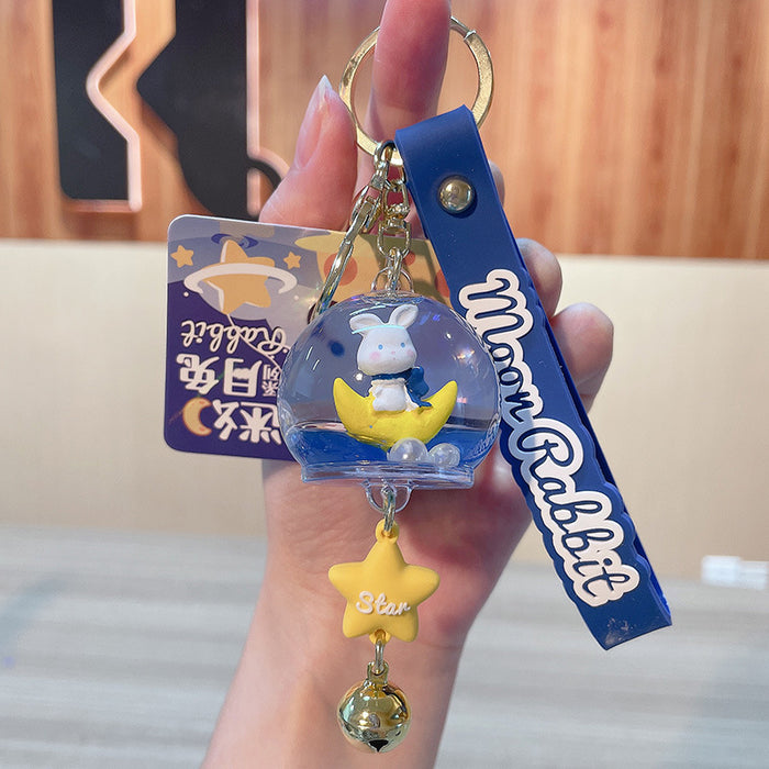 Wholesale Keychains Acrylic Oil Into Wind Chimes Star Moon Rabbit Series Floating (M) JDC-KC-JG299