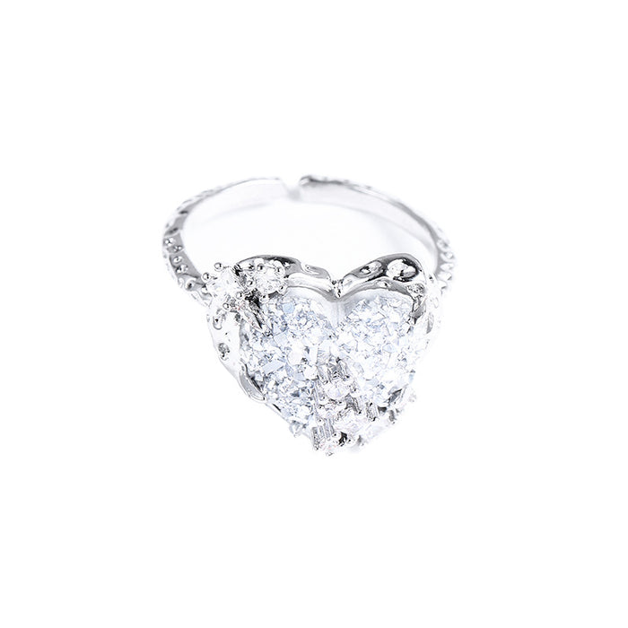 Gemstone de corazón al por mayor 925 Ring de plata esterlina JDC-RS-ESD001