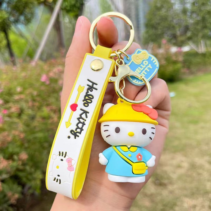Wholesale cat series keychain cartoon couple jewelry bag car key pendant MOQ≥2 JDC-KC-JuXing001