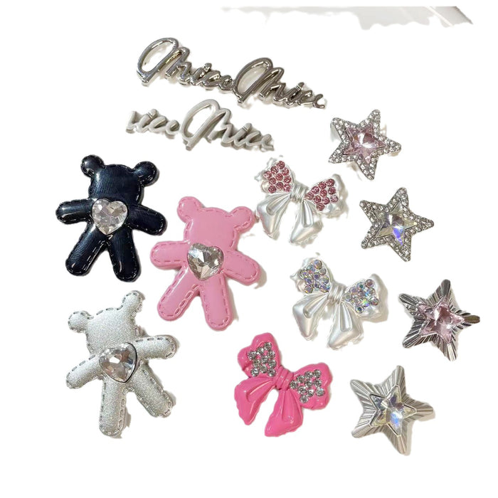 Wholesale Letter Alloy Bow Rhinestone Accessories JDC-DIY-WanQ002