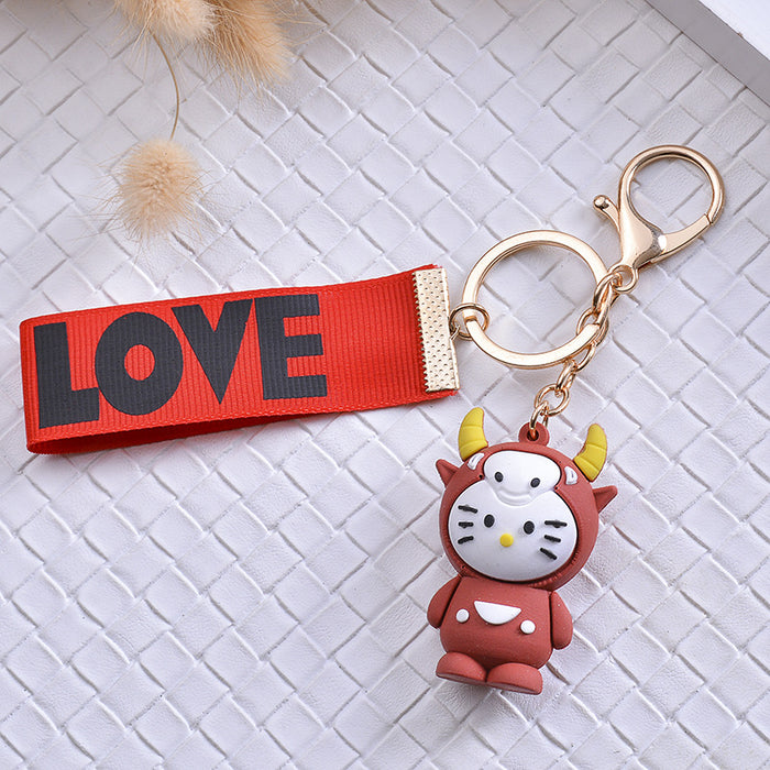 Wholesale twelve constellation cartoon 3D doll keychain MOQ≥2 JDC-KC-HYang003