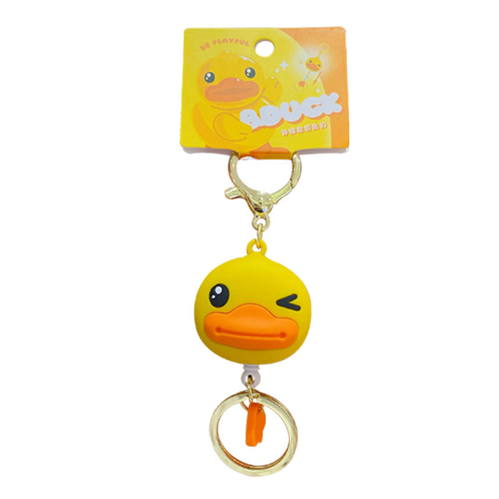 Wholesale Cartoon Duck PVC Retractable Keychain (M) JDC-KC-BaiM023