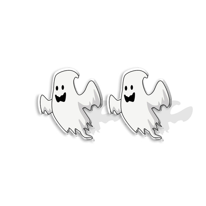 Pendientes al por mayor Cabeza de calabaza acrílica Halloween White Ghost Moq≥2 JDC-ES-Xiangl032