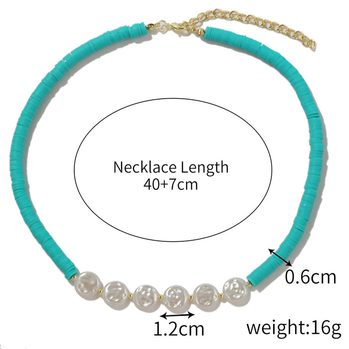 Wholesale summer ins style colored soft ceramic necklace JDC-NE-JiaYi002