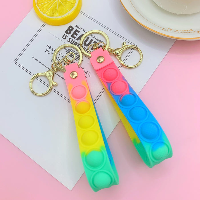Wholesale Keychains For Backpacks Bubble Color Rodent Pioneer Wrist Strap Pendant Decompression Toy MOQ≥2 JDC-KC-LiAng001
