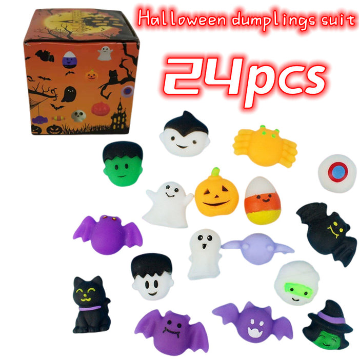 Wholesale Toys TPR Halloween Pumpkin Ghost Decompression Pinch Pack Of 24 MOQ≥2 JDC-FT-TYS002