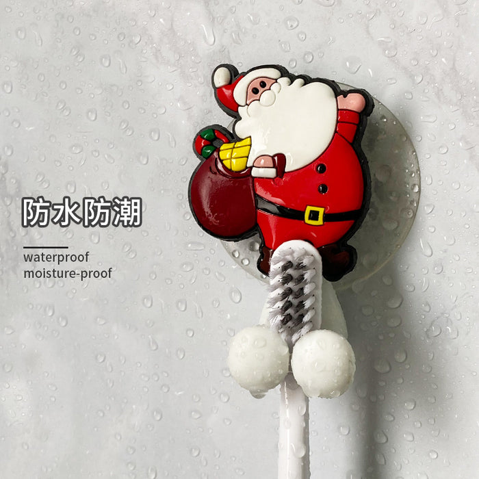 Wholesale Toothbrush Holder PVC Christmas Cute Cartoon Punch Free MOQ≥2 JDC-THR-ZhiL005