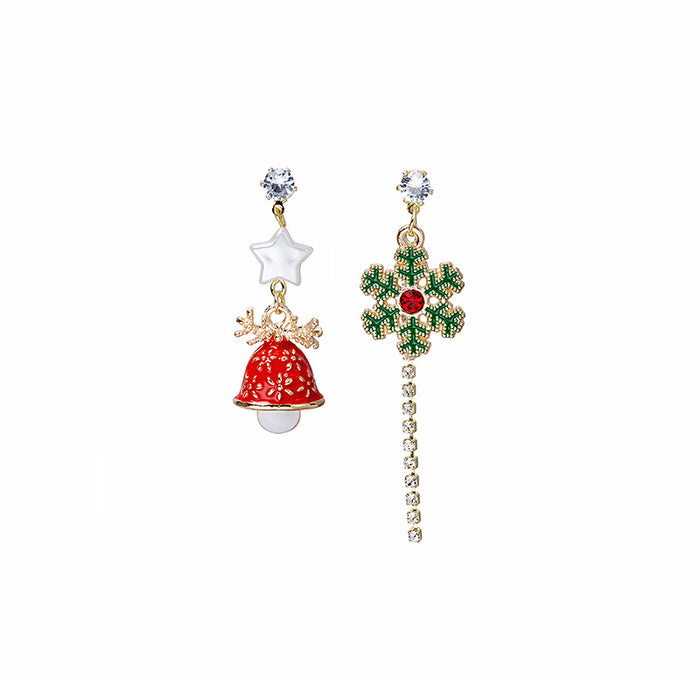 Wholesale Earrings Alloy Long Tassel Asymmetrical Christmas Bells JDC-ES-MDD092