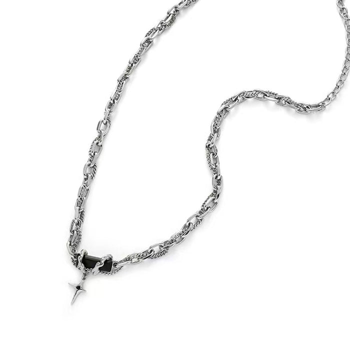 Wholesale Black Zircon Multilayer Winding Starburst Pendant Necklace JDC-NE-shengxin002