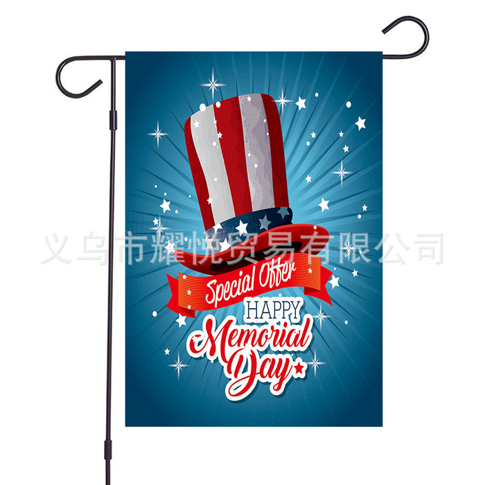Wholesale 4th of July Independence Day Linen Garden Flag Double Sided Printing Garden Flag MOQ≥2 JDC-DC-YaoYue002