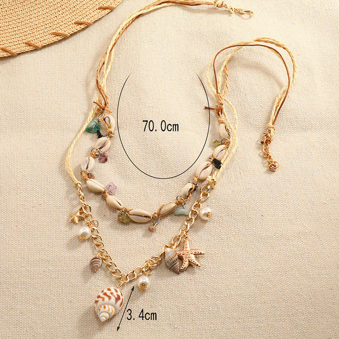 Wholesale Shell Conch Handmade Jewelry Memorial Travel Necklace JDC-NE-Duoh004