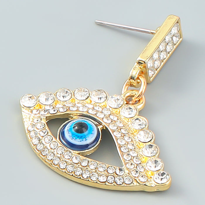 Pendientes de ojo de diamantes de aleación vintage al por mayor