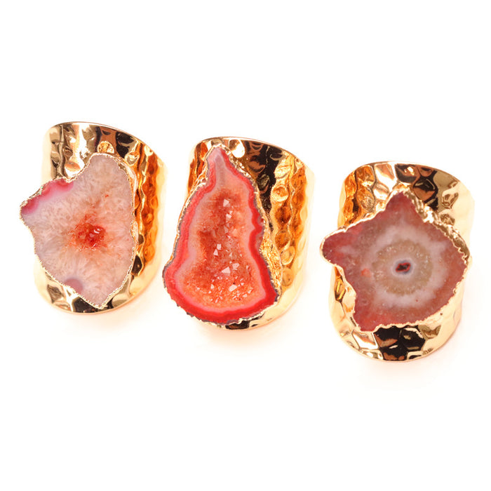 Wholesale Natural Agate Stone Ring JDC-RS-Ouge001