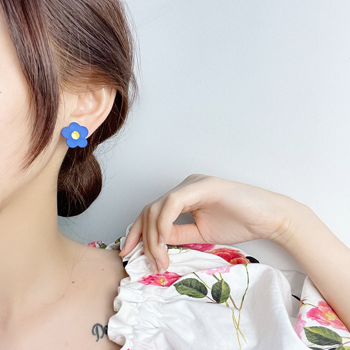 Wholesale Earrings Alloy Color Small Flower Stud Earrings JDC-ES-Tql004