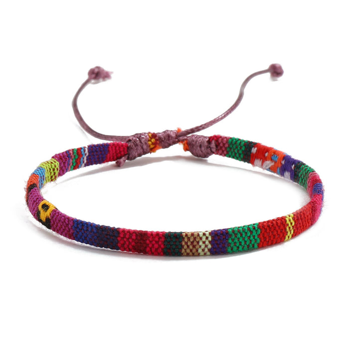 Wholesale Bracelet Fabric Colored Boho Weave MOQ≥3 JDC-BT-RonH002