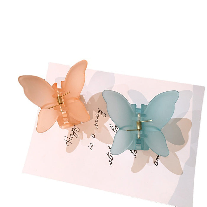 Wholesale Frosted Jelly Butterfly Temperament New Grab Clip JDC-HC-ShaoK003