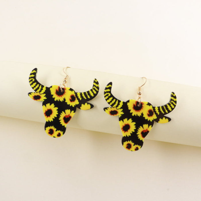Wholesale earrings acrylic matador sunflower MQO≥2 JDC-ES-moshu017