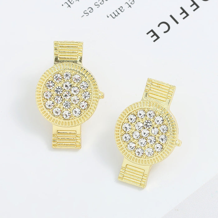 Wholesale Earrings Rhinestones Personality Exaggerated Watches JDC-ES-V074