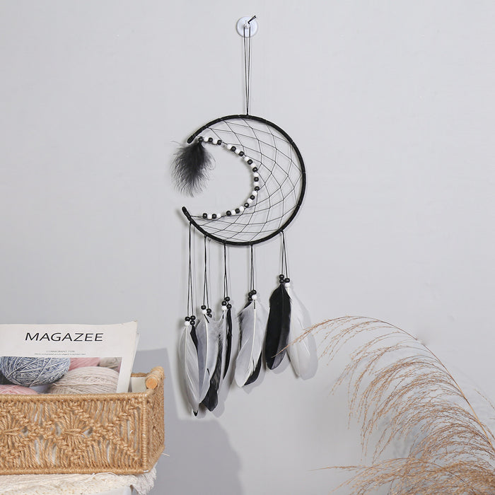 Wholesale Dreamcatcher Hoop Feather Handwoven MOQ≥2 JDC-DC-BNG003