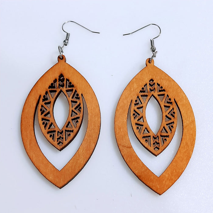 Wholesale Vintage Wooden Geometric Earrings Women JDC-ES-AnX012