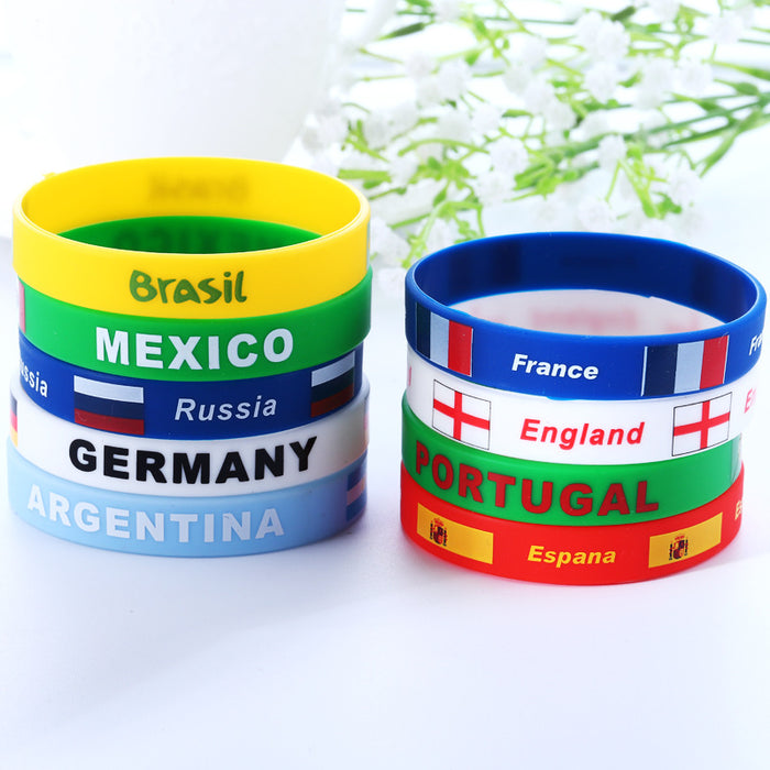 Wholesale Bracelet PVC Qatar World Cup Soccer Fans Small Gift Sports Wristband JDC-BT-RuiQ003