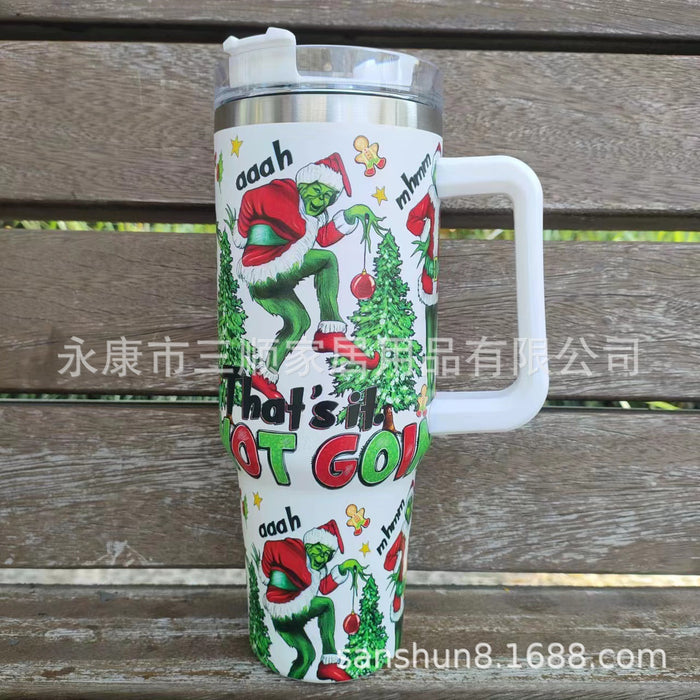 Wholesale Christmas Cartoon Pattern Stainless Steel Handle Insulation Cup JDC-CUP-SanS001