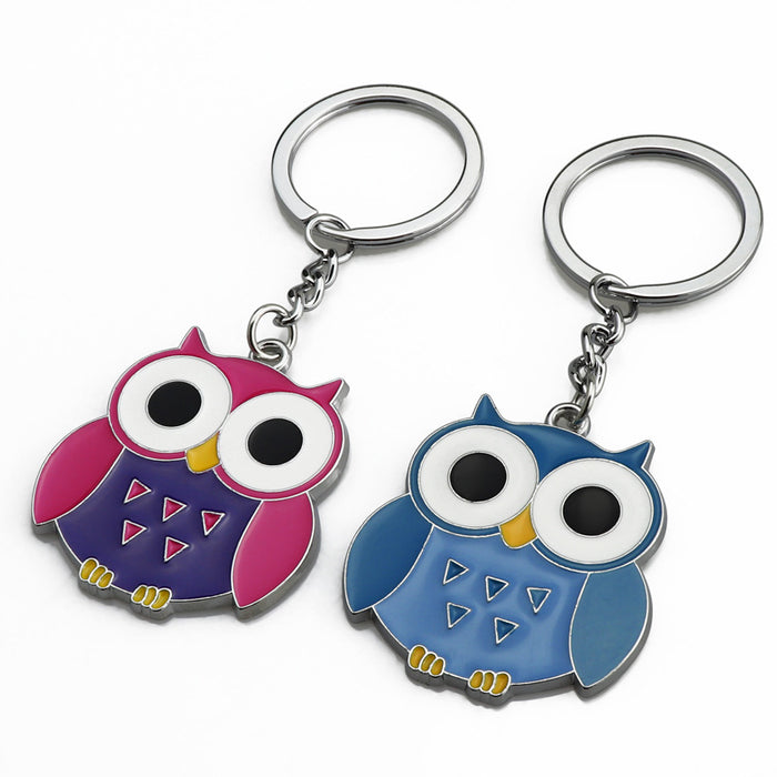 Wholesale Owl Keychain Metal Epoxy Bag Pendant JDC-KC-XunXin004