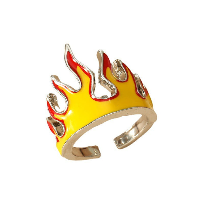 Wholesale Ring Alloy Creative Flame Opening Adjustable JDC-RS-KAN001