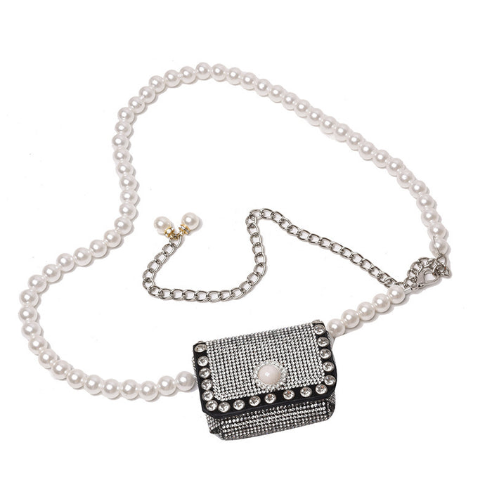 Jewelry WholesaleWholesale mini pearl chain small square shoulder cross body bag JDC-SD-LuoB001 Shoulder Bags 罗宝 %variant_option1% %variant_option2% %variant_option3%  Factory Price JoyasDeChina Joyas De China