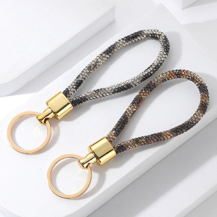 Wholesale Keychains ABS Rhinestone Colored Leather Cord JDC-KC-RRui010