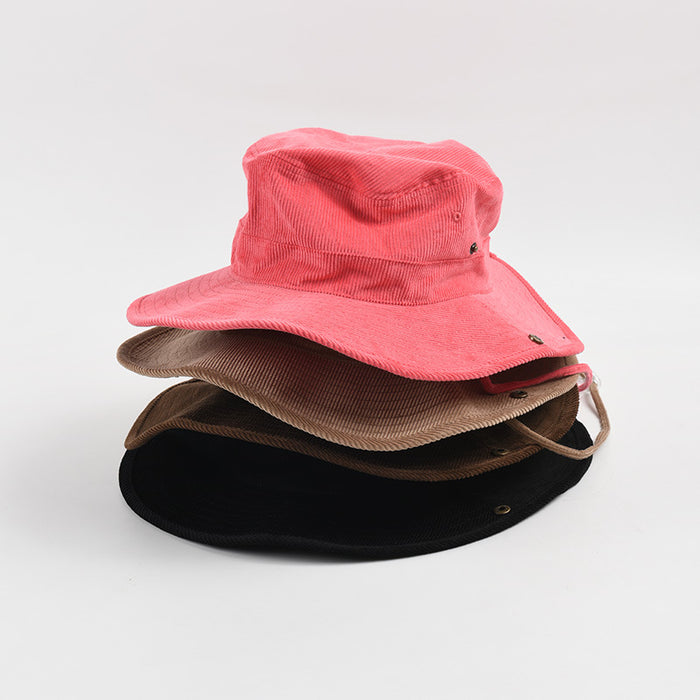 Wholesale hat corduroy western cowboy hot girl wind outdoor travel sunshade sunscreen MOQ≥3 JDC-FH-LLZ002