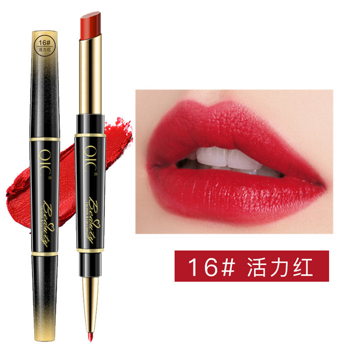 Wholesale Lipstick Double-ended Lipstick Pen Lip Liner Moisturizing Non-Fade Matte MOQ≥3 JDC-MK-mlzd002