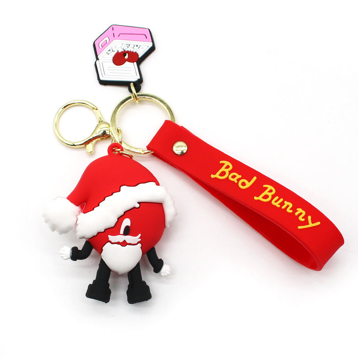 Keychain al por mayor PVC Christmas lindo dibujos de dibujos animados (f) JDC-KC-Han010