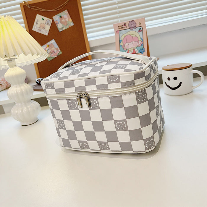 Wholesale Cosmetic bag Polyester Checkerboard Large Capacity JDC-CB-JiJ002