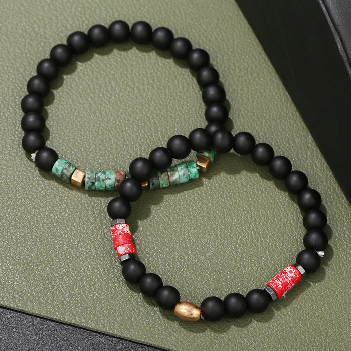 Beads de estiramiento de brazalete del espaciador del emperador de piedra al por mayor JDC-BT-ZHUJ016