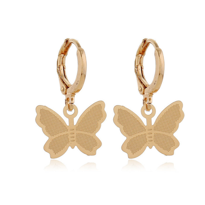 Wholesale Earrings Alloy Simple Butterfly Snake Diamond Eyes MOQ≥2 JDC-ES-HaoBiao020